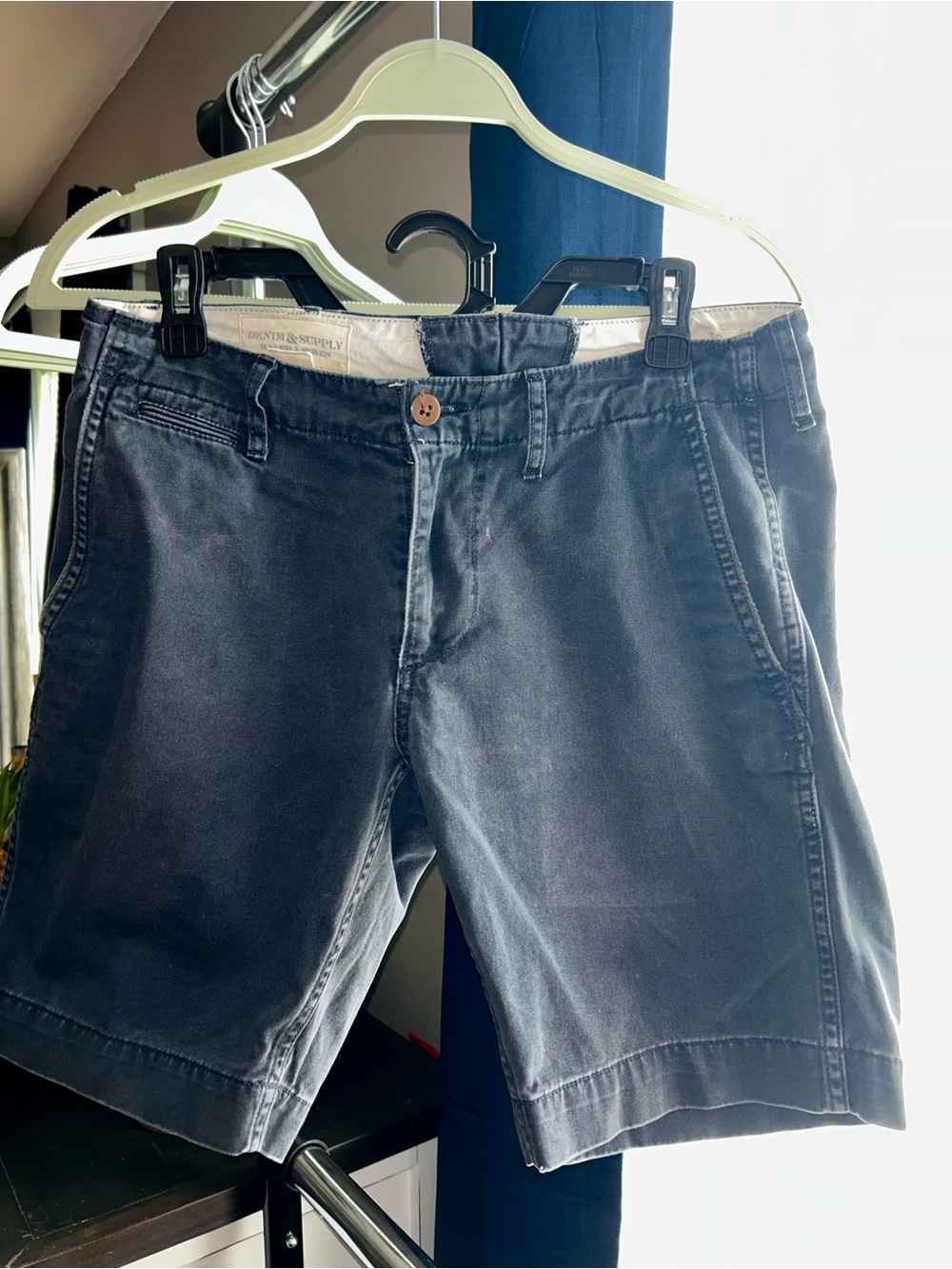 Denim & Supply Ralph Lauren Navy Flat-Front Cotton Shorts